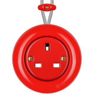 SURFACE PORCELAIN WALL SOCKET RED UK - DYKE & DEAN