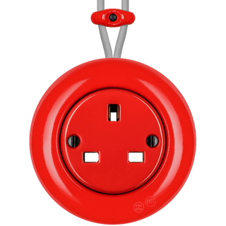 SURFACE PORCELAIN WALL SOCKET RED UK - DYKE & DEAN