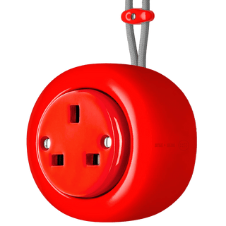 SURFACE PORCELAIN WALL SOCKET RED UK - DYKE & DEAN