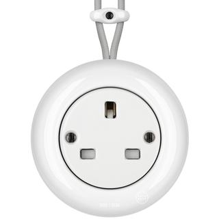 SURFACE PORCELAIN WALL SOCKET WHITE UK - DYKE & DEAN