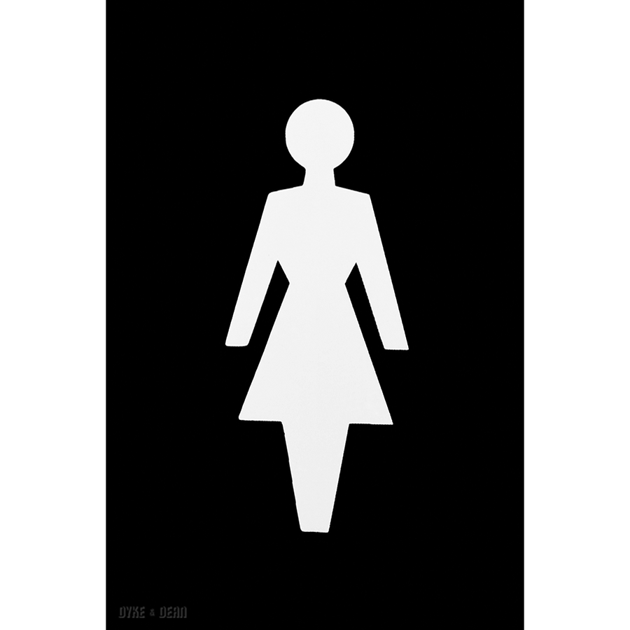 THERMOPLASTIC FEMALE WC SIGN BLACK - DYKE & DEAN