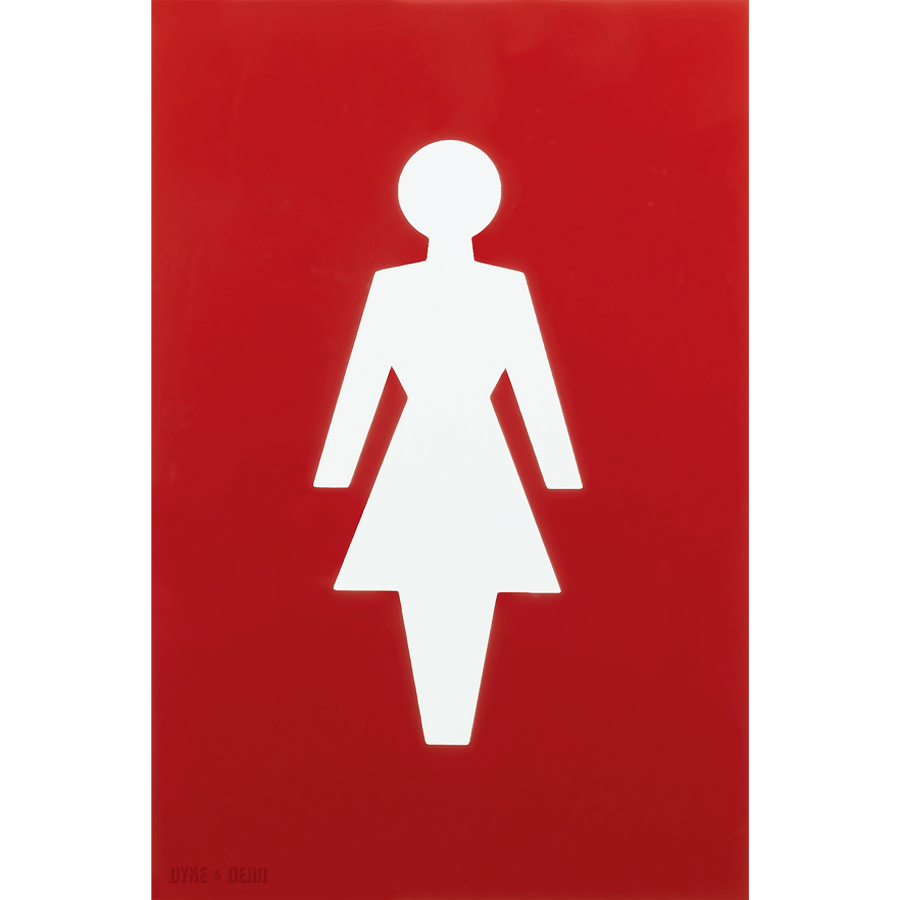 THERMOPLASTIC FEMALE WC SIGN RED - DYKE & DEAN