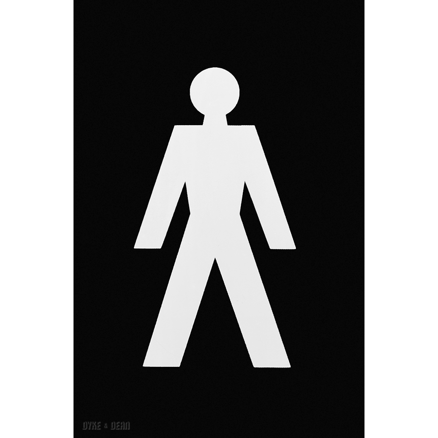 THERMOPLASTIC MALE WC SIGN BLACK - DYKE & DEAN