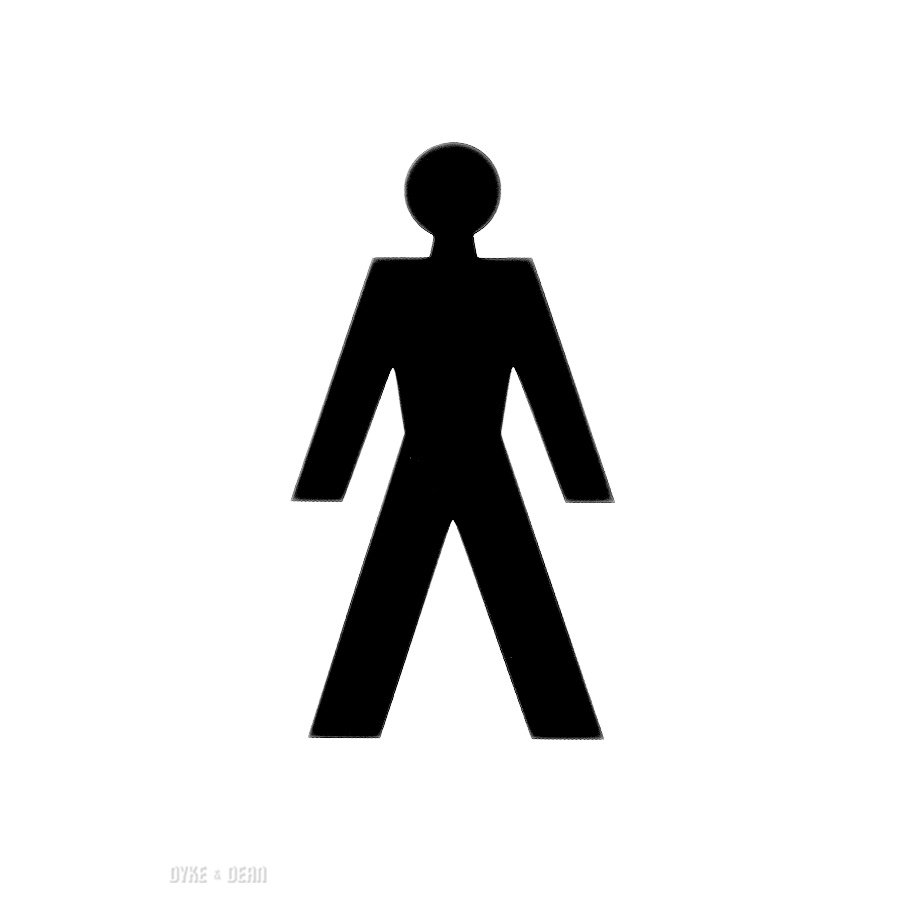 THERMOPLASTIC MALE WC SIGN WHITE - DYKE & DEAN