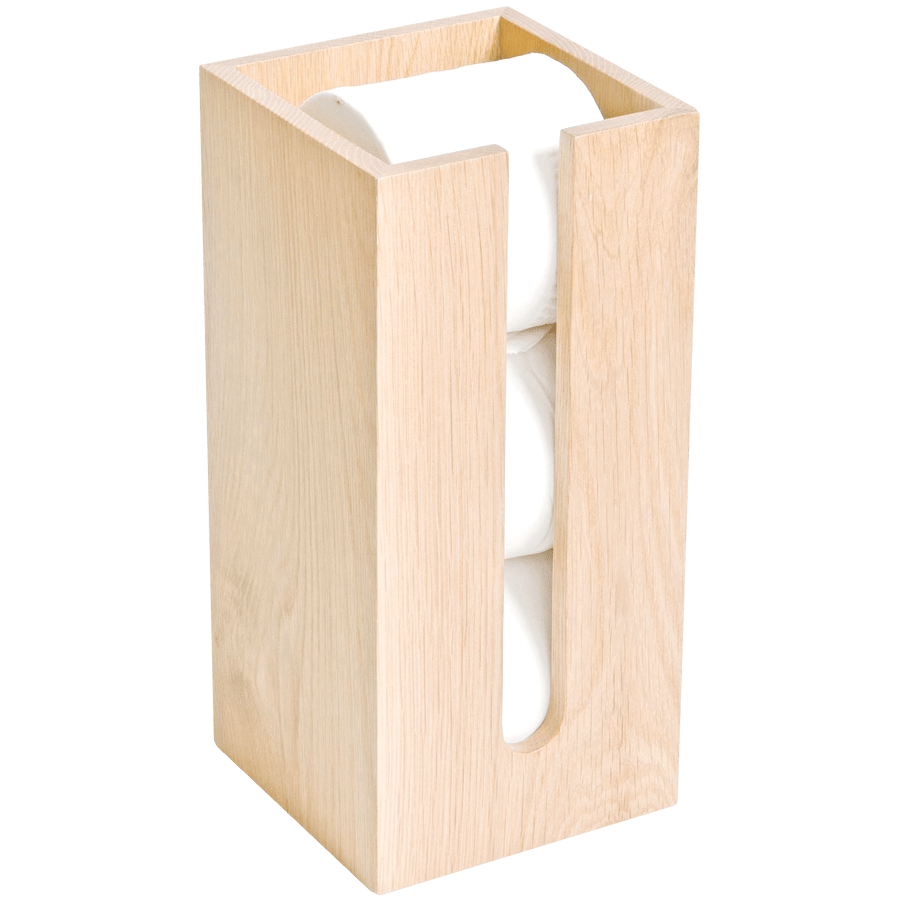 TOILET ROLL BOX IN NATURAL OAK - DYKE & DEAN