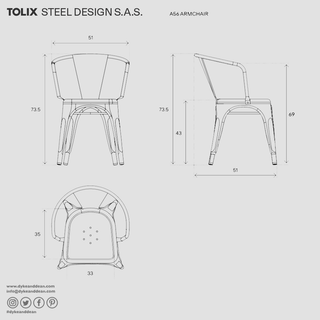 TOLIX A56 ARMCHAIR - DYKE & DEAN