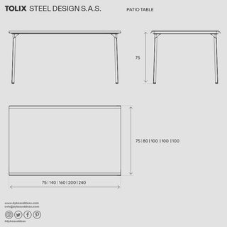 TOLIX PATIO TABLE 200x100 - DYKE & DEAN