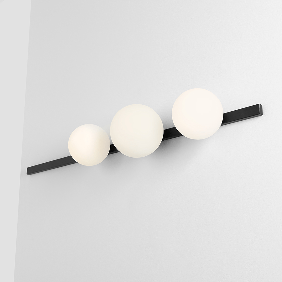 TRIPLE BAR OPAL GLOBE WALL LIGHT - DYKE & DEAN