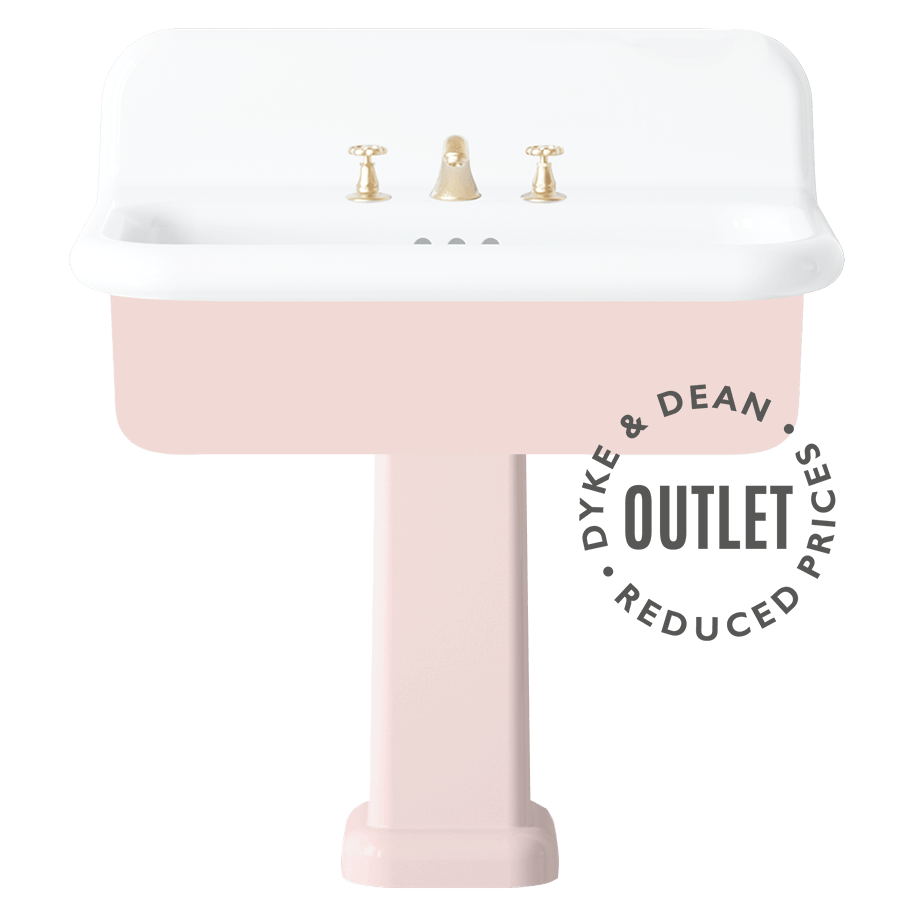 TRUE LITE CERAMIC COUNTERTOP LARGE SINK PINK PEDESTAL OUTLET - DYKE & DEAN