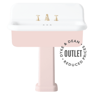 TRUE LITE CERAMIC COUNTERTOP LARGE SINK PINK PEDESTAL OUTLET - DYKE & DEAN