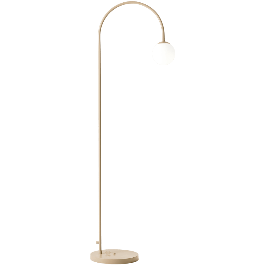 UNA OPAL GLASS GLOBE LOOP FLOOR LIGHT BEIGE - DYKE & DEAN