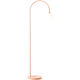 UNA OPAL GLASS GLOBE LOOP FLOOR LIGHT CORAL - DYKE & DEAN