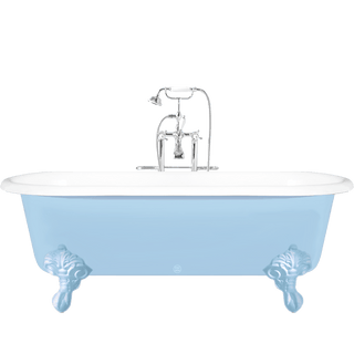 VINTAGE ENAMEL CAST IRON BATHTUB WITH FEET COLOUR - DYKE & DEAN