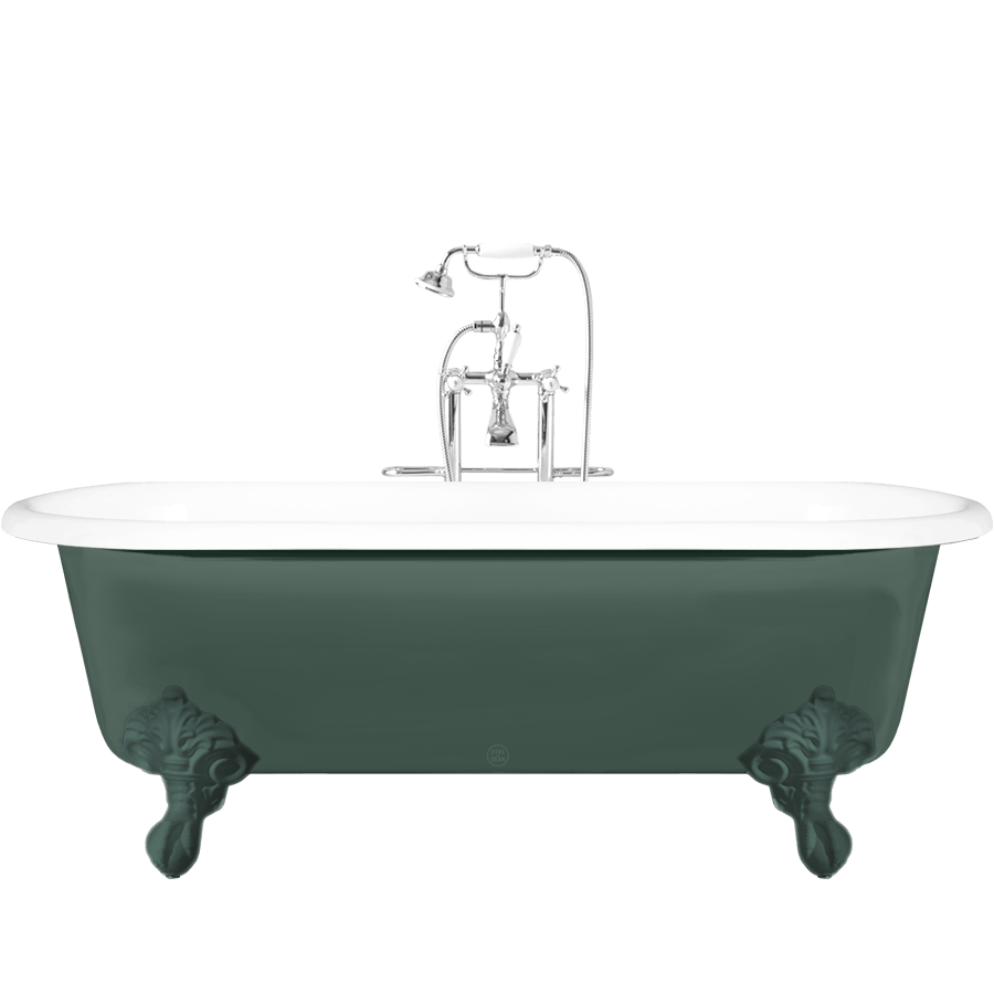 VINTAGE ENAMEL CAST IRON BATHTUB WITH FEET COLOUR - DYKE & DEAN