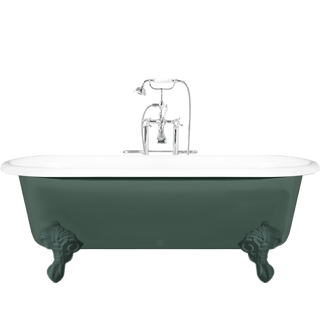 VINTAGE ENAMEL CAST IRON BATHTUB WITH FEET COLOUR - DYKE & DEAN