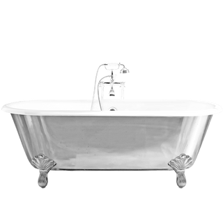 VINTAGE ENAMEL CAST IRON BATHTUB WITH FEET METAL - DYKE & DEAN