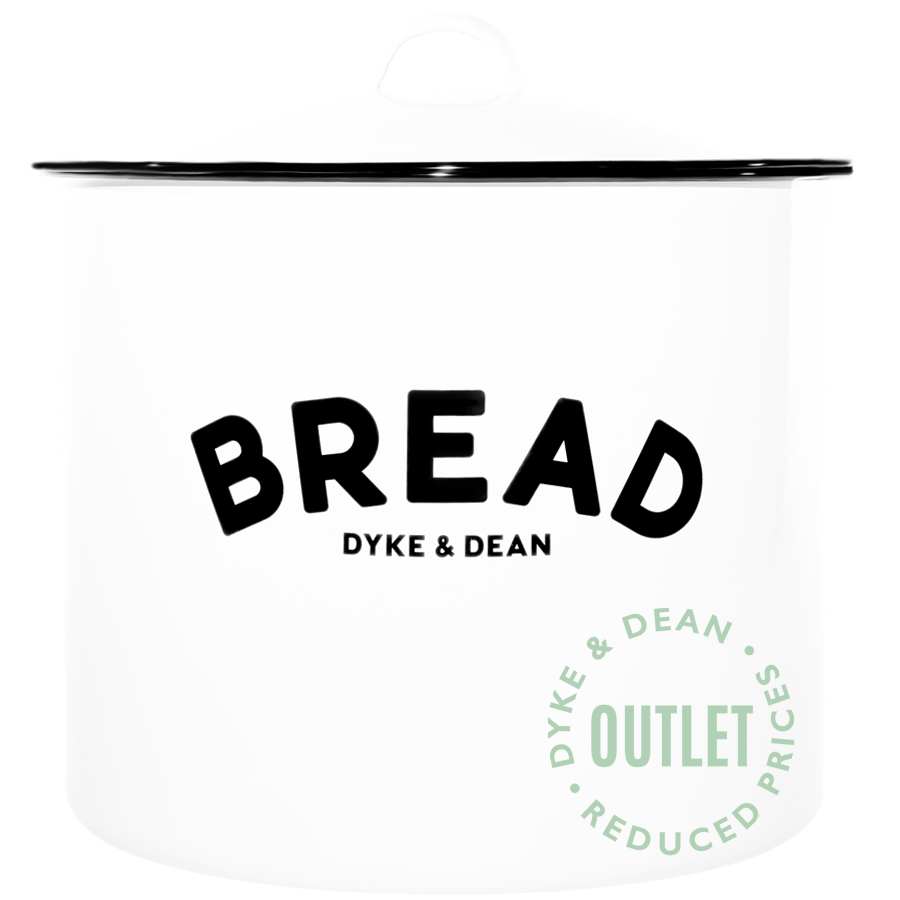 WHITE ENAMEL BREAD BIN OUTLET - DYKE & DEAN