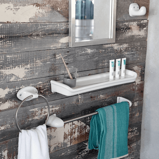 WHITE PORCELAIN BATHROOM SHELF WITH SIDES - DYKE & DEAN