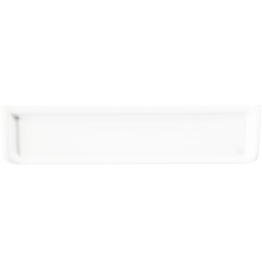 WHITE PORCELAIN BATHROOM SHELF WITH SIDES - DYKE & DEAN