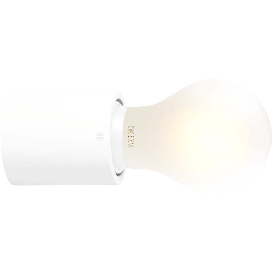 WHITE WATERPROOF E27 LAMP HOLDER - DYKE & DEAN