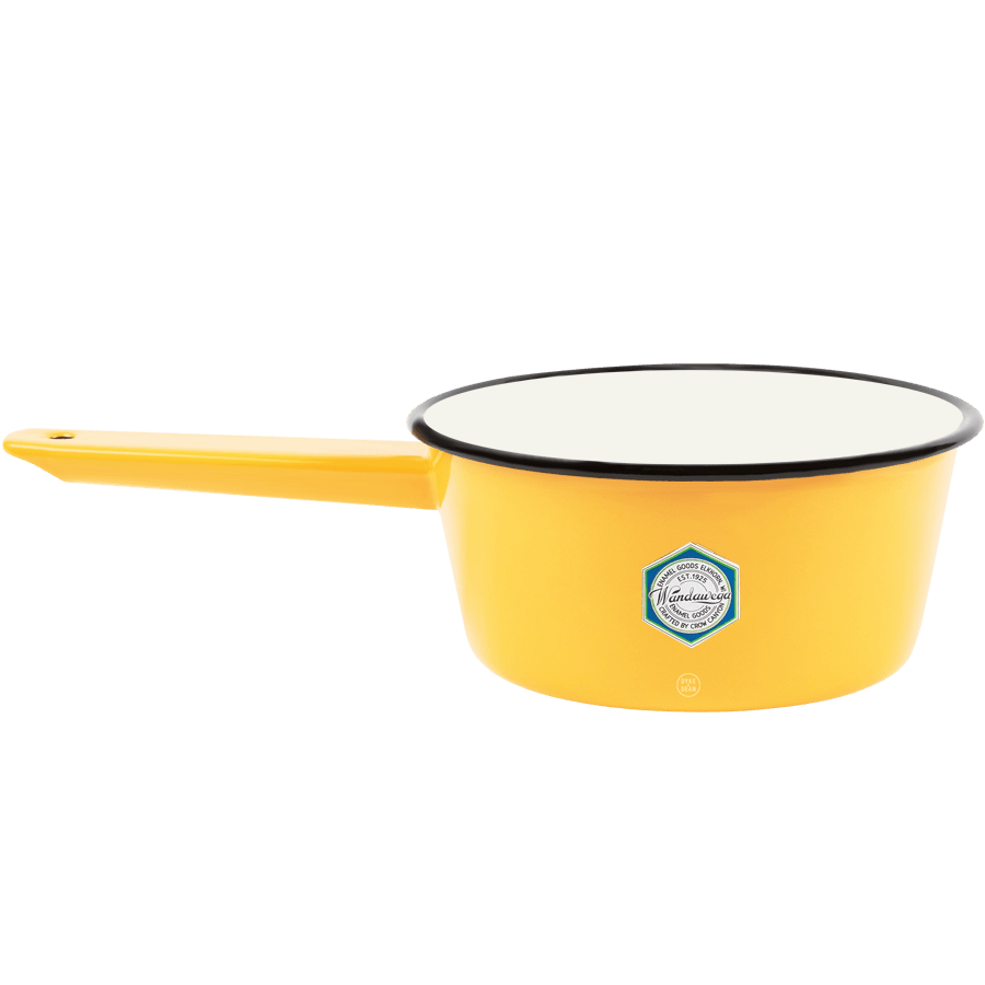 YELLOW ENAMEL SAUCE POT - DYKE & DEAN