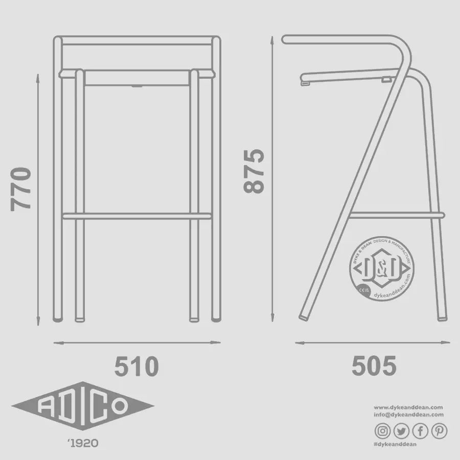 ADICO 5008 B STOOL BLACK WITH WOOD SEAT OUTLET - DYKE & DEAN