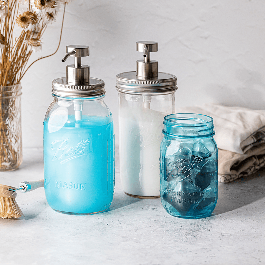 BALL MASON BLUE GLASS JAR 473ML - DYKE & DEAN