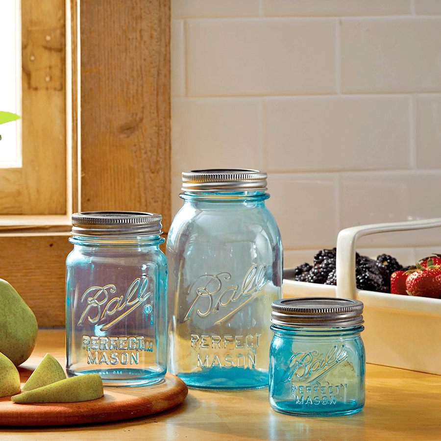 BALL MASON BLUE GLASS JAR 945ML - DYKE & DEAN