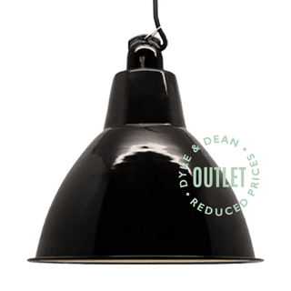 BLACK ENAMEL DOME SHADE E27 OUTLET - DYKE & DEAN