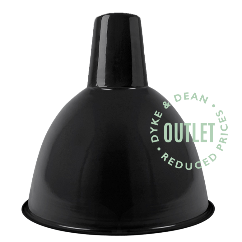 BLACK LONG NECK ENAMEL SHADE DOMES OUTLET - DYKE & DEAN