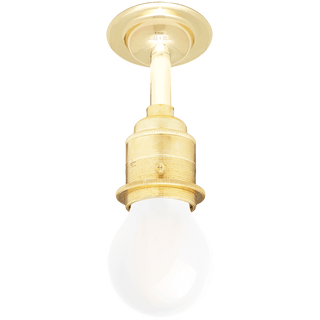 BRASS FIXED EXTENDED E27 WALL BULB HOLDER - DYKE & DEAN