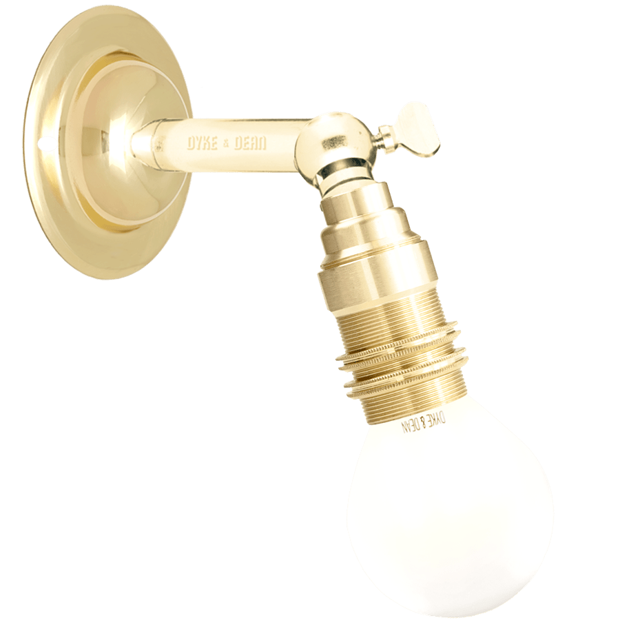 BRASS HEAVY E14 WALL ARM LIGHT - DYKE & DEAN