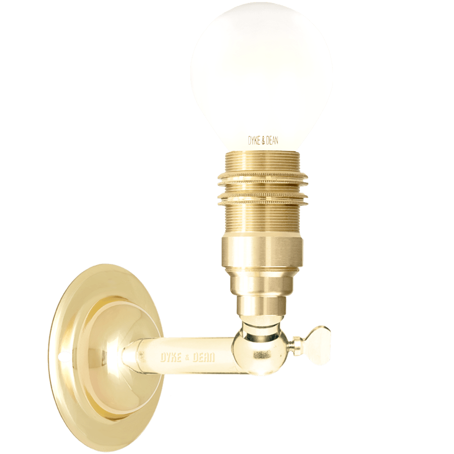 BRASS HEAVY E14 WALL ARM LIGHT - DYKE & DEAN