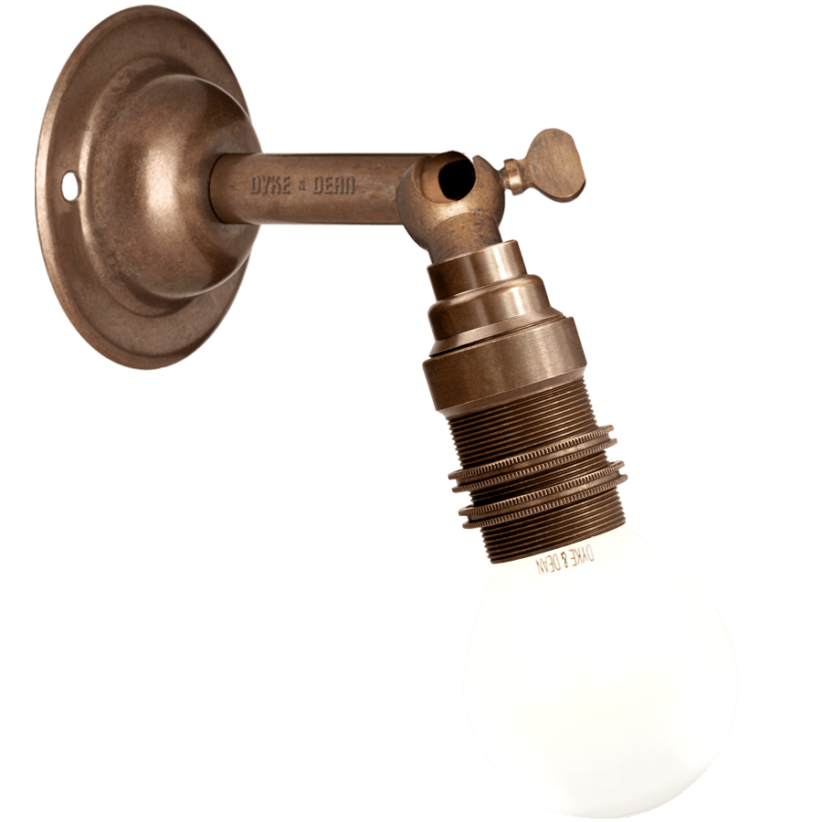 BRONZE EFFECT HEAVY E14 WALL ARM LIGHT - DYKE & DEAN