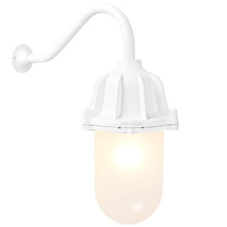 CAST SWAN NECK LANTERN FROSTED GLASS WHITE - DYKE & DEAN