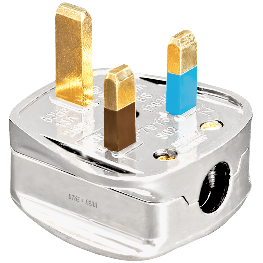 CHROME PLUG WITH LED 3AMP - DYKE & DEAN