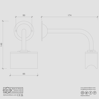 COPPER PEG TUBE PICTURE LIGHT - DYKE & DEAN