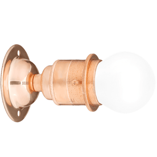 COPPER PLATED FIXED E27 WALL BULB HOLDER - DYKE & DEAN