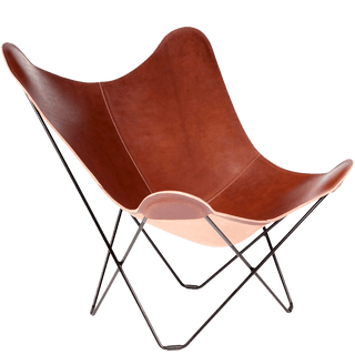 CUERO BUTTERFLY CHAIR BROWN LEATHER - DYKE & DEAN