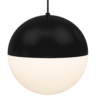 DOME CAPPED OPAL GLOBE PENDANT BLACK 400MM - DYKE & DEAN