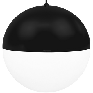 DOME CAPPED OPAL GLOBE PENDANT BLACK 600MM - DYKE & DEAN