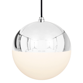 DOME CAPPED OPAL GLOBE PENDANT CHROME 200MM - DYKE & DEAN