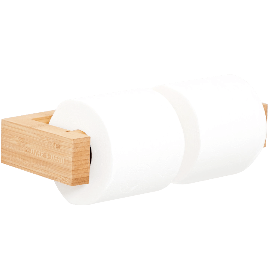 DOUBLE TOILET ROLL WALL HOLDER BAMBOO - DYKE & DEAN