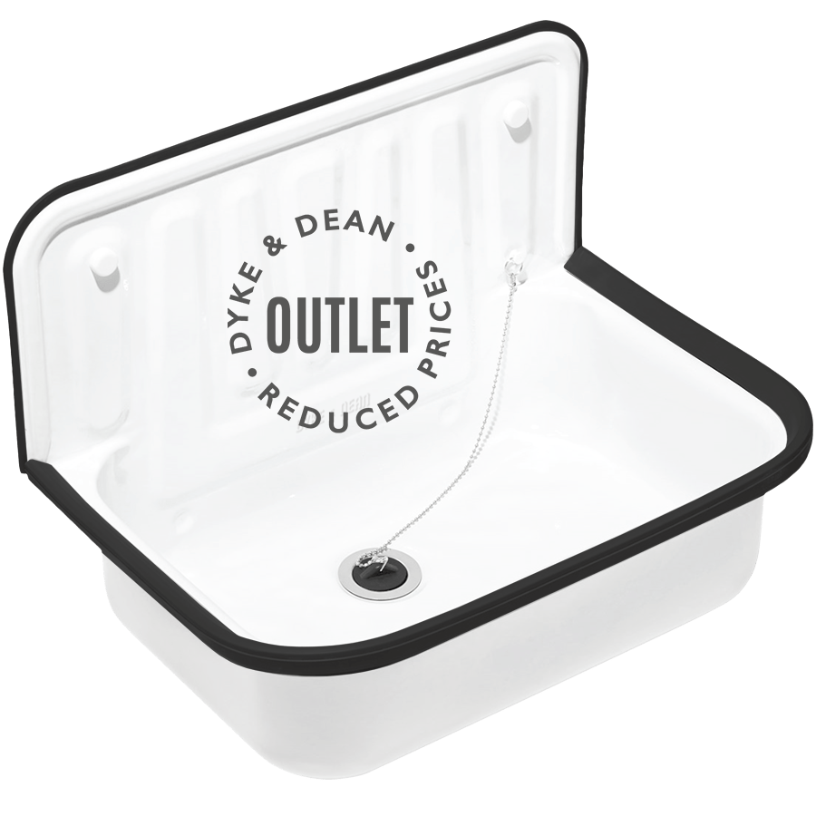 DYKE AND DEAN WHITE ENAMEL SINK OUTLET - DYKE & DEAN