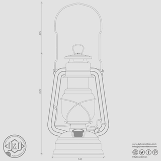 DYKE & DEAN HURRICANE LANTERN BLACK - DYKE & DEAN