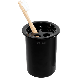 ENAMEL TOOTH BRUSH HOLDER BLACK - DYKE & DEAN