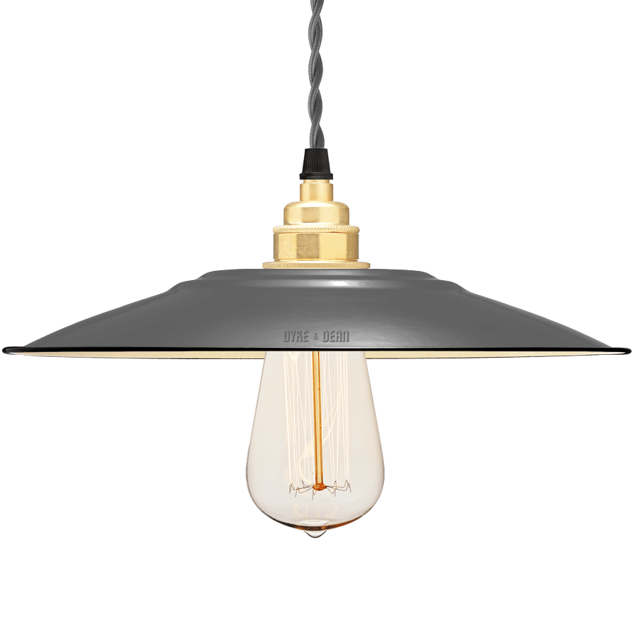 FLAT GREY ENAMEL SHADE - DYKE & DEAN