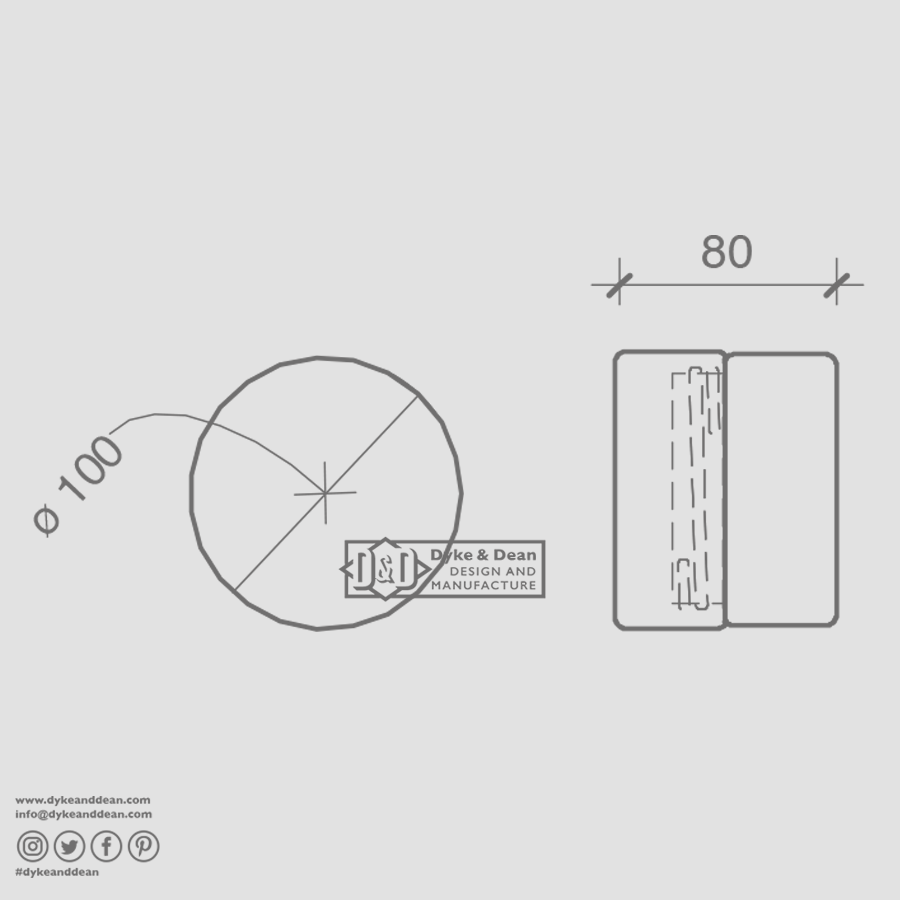 FLAT WHITE PORCELAIN WALL LIGHT IP54 - DYKE & DEAN