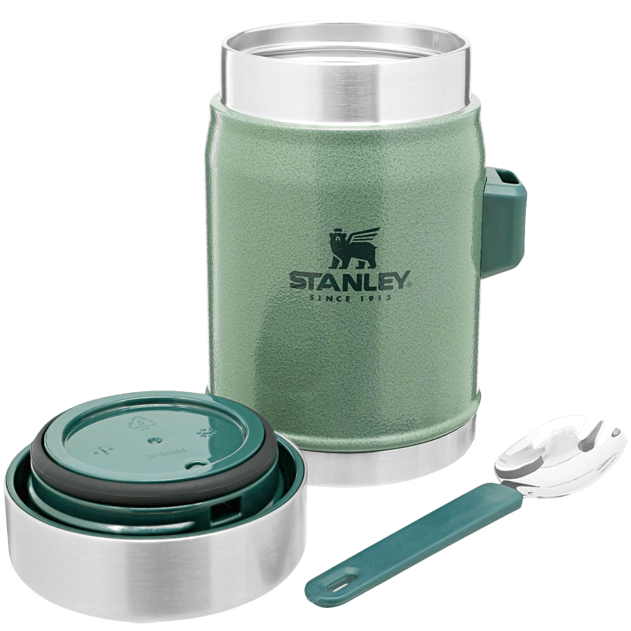 FOOD JAR + SPORK 0.4L HAMMERTONE GREEN - DYKE & DEAN