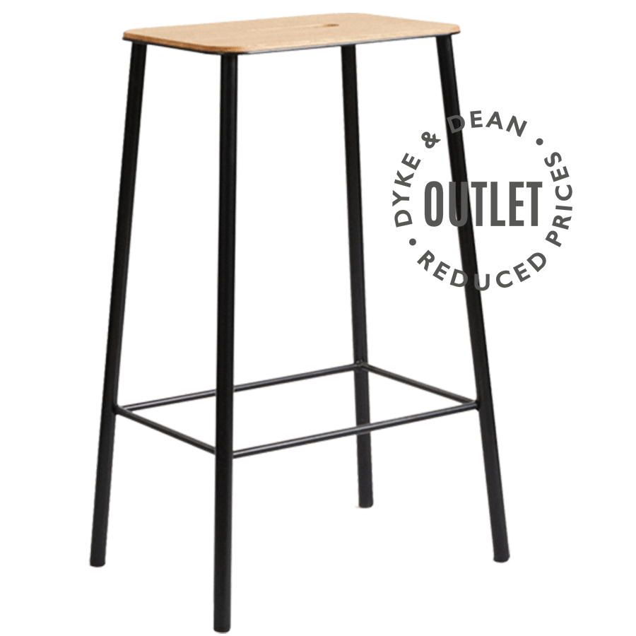 FRAMA ADAM BLACK STOOL OAK WOOD OUTLET - DYKE & DEAN